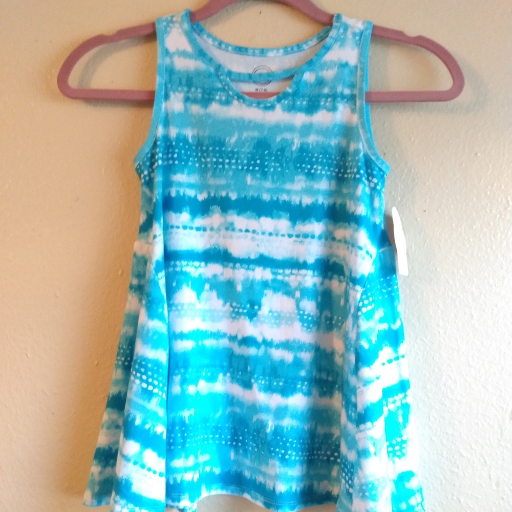 Wonder Nation Girls Swing Tank Blue White Medium 7